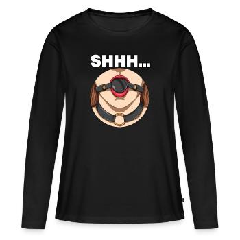 Bâillon buccale Sex toys pour une dominatrice - T-shirt manches longues Premium bio Femme - noir - Devant - Julia (174cm)