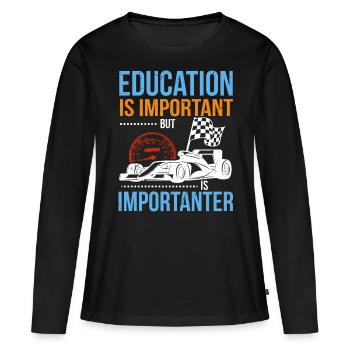 Voiture de course - T-shirt manches longues Premium bio Femme - noir - Devant - Julia (174cm)