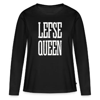 Lefse Queen | Lefse Rolling Team Produkt - Frauen Premium Bio Langarmshirt - Schwarz - Vorne - Julia (174cm)