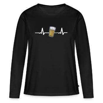 Ebbelwoi Battement de Coeur Äppler Cidre Francfort - T-shirt manches longues Premium bio Femme - noir - Devant - Julia (174cm)