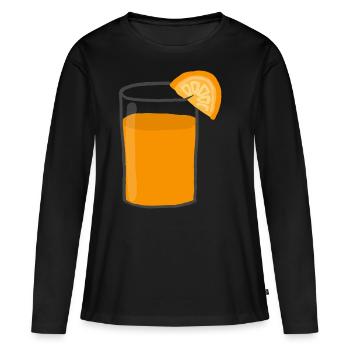 Jus d’orange - T-shirt manches longues Premium bio Femme - noir - Devant - Julia (174cm)