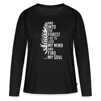 La forêt randonnée profiter de la nature en tant que garde forestier - T-shirt manches longues Premium bio Femme - noir - Devant - Julia (174cm)