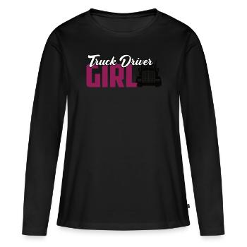 Truck Driver Girl Trucker Babes Geschenk - Frauen Premium Bio Langarmshirt - Schwarz - Vorne - Julia (174cm)