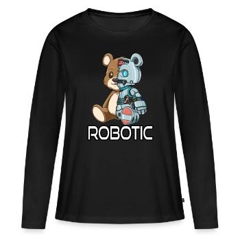 Drôle robotique Cyborg - T-shirt manches longues Premium bio Femme - noir - Devant - Julia (174cm)