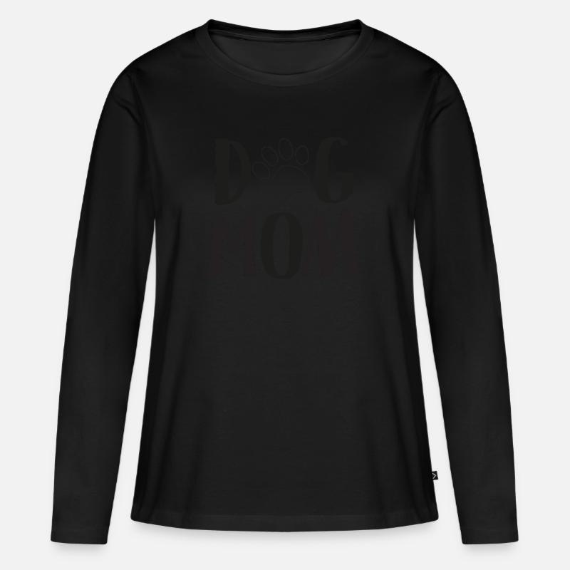 Dog Mom - Frauen Premium Bio Langarmshirt - Schwarz