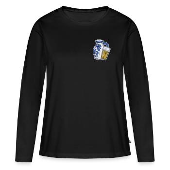 Ebbelwoi Drôle logo Eppler Cidre Francfort - T-shirt manches longues Premium bio Femme - noir - Devant - Julia (174cm)