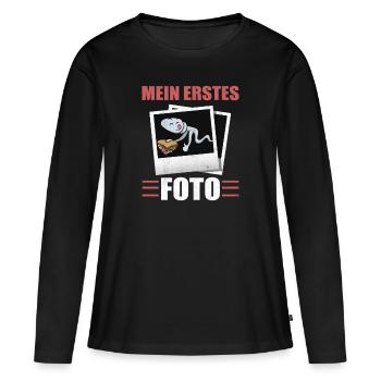 Döner Fan Fotograf ERSTES FOTO Spermium Sperma - Frauen Premium Bio Langarmshirt - Schwarz - Vorne - Julia (174cm)