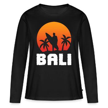 Surf surf surf de Bali Surf surfergirl - T-shirt manches longues Premium bio Femme - noir - Devant - Julia (174cm)