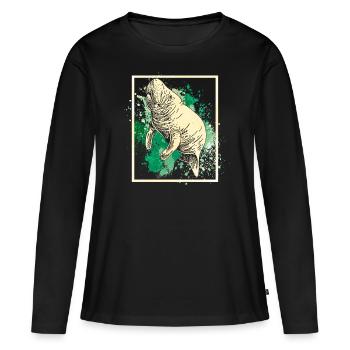 Seekuh - Frauen Premium Bio Langarmshirt - Schwarz - Vorne - Julia (174cm)