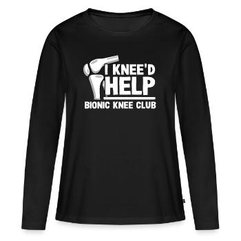 Künstliches Knie Geschenk Knie Operation Genesung - Frauen Premium Bio Langarmshirt - Schwarz - Vorne - Julia (174cm)
