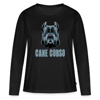 Cane Corso pour cane Corso propriétaire Cane - T-shirt manches longues Premium bio Femme - noir - Devant - Julia (174cm)