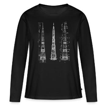 N1 Missile Union soviétique - T-shirt manches longues Premium bio Femme - noir - Devant - Julia (174cm)