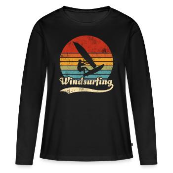Windsurfing Windsurfer Retro Idée cadeau - T-shirt manches longues Premium bio Femme - noir - Devant - Julia (174cm)