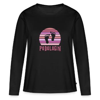 podiatrist - Women's Premium Organic Long Sleeve Shirt - black - Front - Julia (174cm)