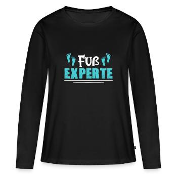 Fuß Experte - Frauen Premium Bio Langarmshirt - Schwarz - Vorne - Julia (174cm)
