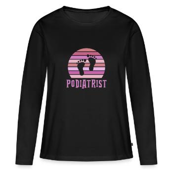 Podiatrist - Women's Premium Organic Long Sleeve Shirt - black - Front - Julia (174cm)