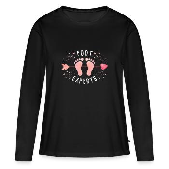 Foot Expert - T-shirt manches longues Premium bio Femme - noir - Devant - Julia (174cm)