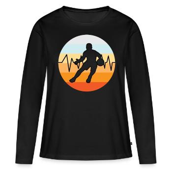 Basketball Basketballer Vintage - Women's Premium Organic Long Sleeve Shirt - black - Front - Julia (174cm)