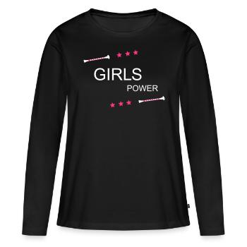 Girls Power majorettes team baton - Women's Premium Organic Long Sleeve Shirt - black - Front - Julia (174cm)