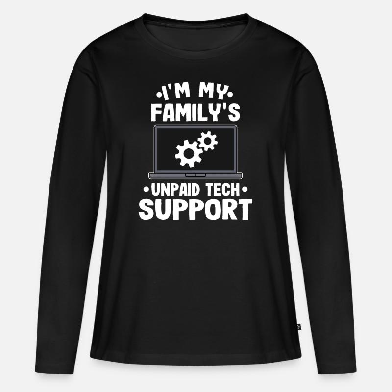 Informatiker Geschenk Lustig Programmierer EDV IT - Frauen Premium Bio Langarmshirt - Schwarz
