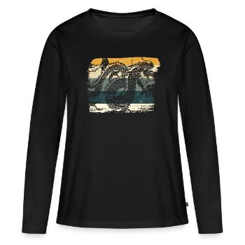 Dragon chinois - T-shirt manches longues Premium bio Femme - noir - Devant - Julia (174cm)