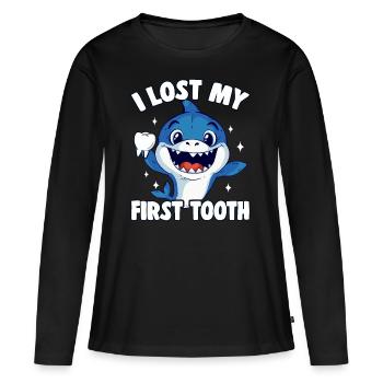 Erster Zahn Verloren Kind Geschenk Jungen Hai - T-shirt manches longues Premium bio Femme - noir - Devant - Julia (174cm)