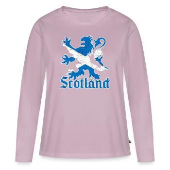 Écosse Armoiries - T-shirt manches longues Premium bio Femme - rose poudré - Devant - Julia (174cm)