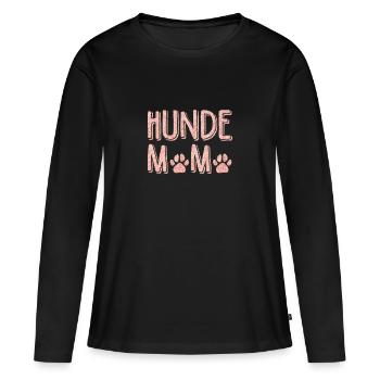 Hundemama - Frauen Premium Bio Langarmshirt - Schwarz - Vorne - Julia (174cm)