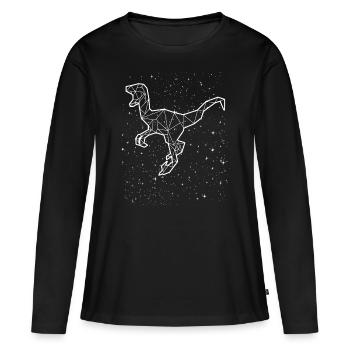 Velociraptor Raptor Dinosaures Signes du zodiaque - T-shirt manches longues Premium bio Femme - noir - Devant - Julia (174cm)