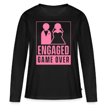 Fiancés - Game Over Fiancés Fiancés - T-shirt manches longues Premium bio Femme - noir - Devant - Julia (174cm)