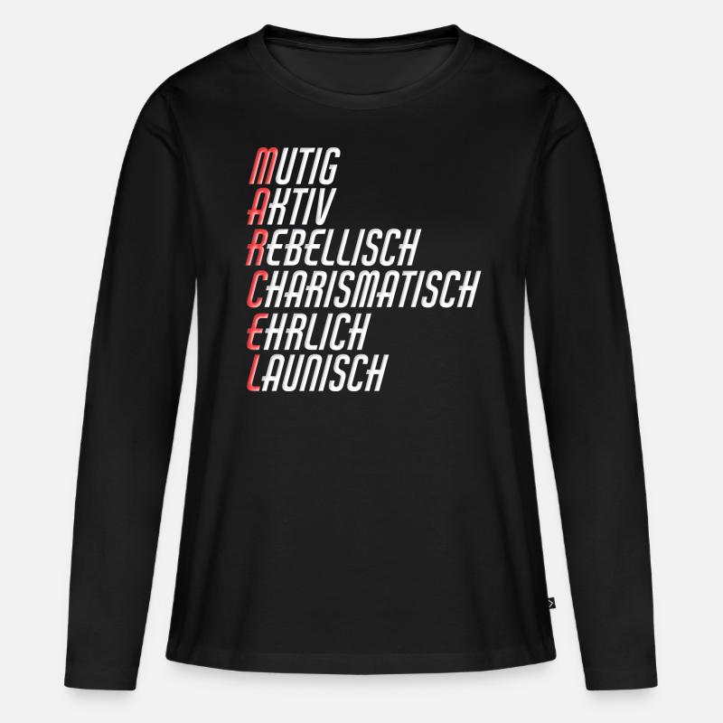 Marcel - Frauen Premium Bio Langarmshirt - Schwarz