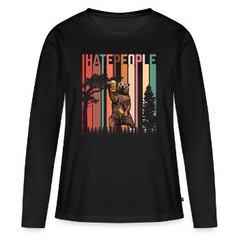 I Hate People - Frauen Premium Bio Langarmshirt - Schwarz - Vorne - Julia (174cm)