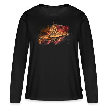 James Webb Télescope spatial - T-shirt manches longues Premium bio Femme - noir - Devant - Julia (174cm)