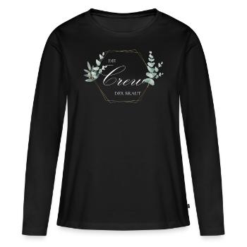 Die Crew der Braut - Team Bride - Bride Squad - Frauen Premium Bio Langarmshirt - Schwarz - Vorne - Julia (174cm)