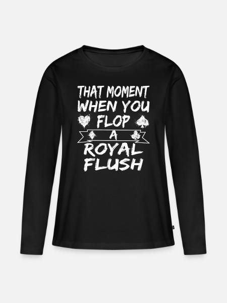Poker Royal Flush - Frauen Premium Bio Langarmshirt - Schwarz