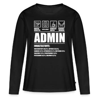 Admin Administrator lustige Geschenkideen - Frauen Premium Bio Langarmshirt - Schwarz - Vorne - Julia (174cm)