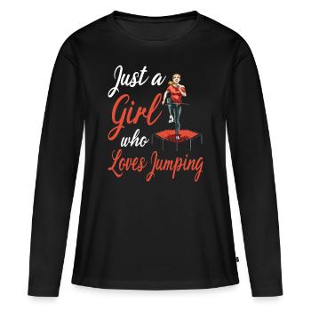 Jumping Trampoline Trend Sport Fitness Sport Féminin - T-shirt manches longues Premium bio Femme - noir - Devant - Julia (174cm)