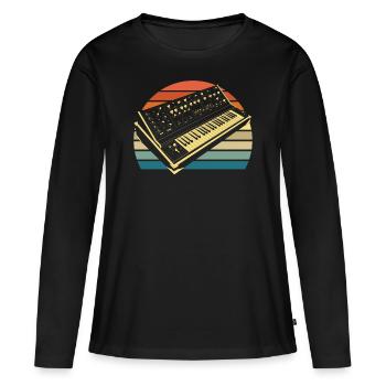 Analog Retro Synthesizer Geschenk - Frauen Premium Bio Langarmshirt - Schwarz - Vorne - Julia (174cm)