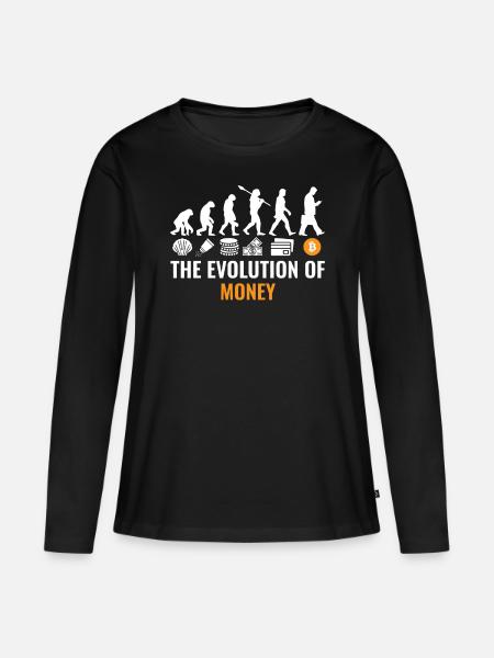 Bitcoin Evolution Crypto Millionaire Cryptocurrenc - Frauen Premium Bio Langarmshirt - Schwarz