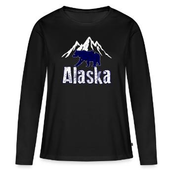 Alaska - T-shirt manches longues Premium bio Femme - noir - Devant - Julia (174cm)