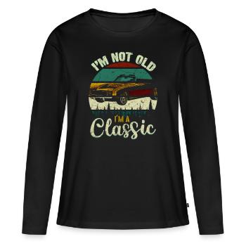 Voitures classiques - T-shirt manches longues Premium bio Femme - noir - Devant - Julia (174cm)
