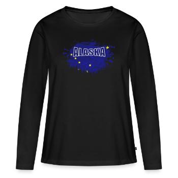 Alaska - T-shirt manches longues Premium bio Femme - noir - Devant - Julia (174cm)