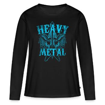Heavy Metal - T-shirt manches longues Premium bio Femme - noir - Devant - Julia (174cm)