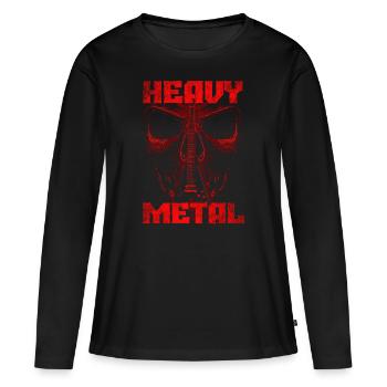 Heavy Metal - T-shirt manches longues Premium bio Femme - noir - Devant - Julia (174cm)