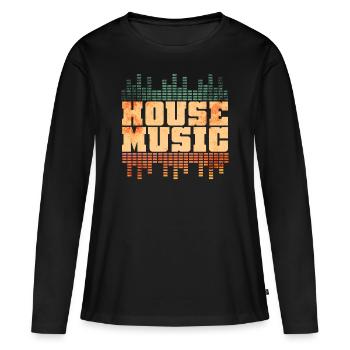 Musique House - T-shirt manches longues Premium bio Femme - noir - Devant - Julia (174cm)