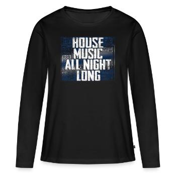 Musique House - T-shirt manches longues Premium bio Femme - noir - Devant - Julia (174cm)