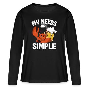 Crabes du homard amateurs de fruits de mer - T-shirt manches longues Premium bio Femme - noir - Devant - Julia (174cm)