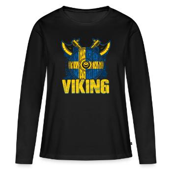 Swedish Viking - Women's Premium Organic Long Sleeve Shirt - black - Front - Julia (174cm)