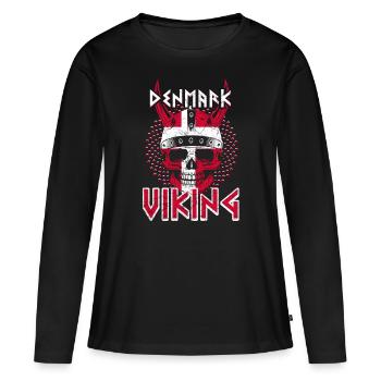 Viking danois - T-shirt manches longues Premium bio Femme - noir - Devant - Julia (174cm)