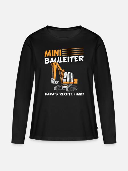 Lustiges Kinder Bagger Bauleiter - Frauen Premium Bio Langarmshirt - Schwarz